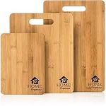 Home Organics Cutting Boards, Premium Moso Bamboo Chopping Board Set, for Food Prep, Meat, Vegetables, Bread, Crackers & Cheese