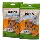 Kittos Cat Treats, Rich Protein Low Fat, Premium Reward & Training Treat, Highly Digestible Healthy Cat Treat, Healthy Cat Snacks -70G (Pack of 2)