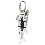 True Utility 12 In 1 Sharkey Multi Tool - EDC Pocket Keyring Multitool, Box Cutter Knife, 6 Screwdrivers, Flight Safe Line Cutter Knife, Fishing Cutter, Bottle Opener & File - Keyring & Carabiner