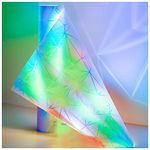 Coavas Privacy Window Film Frosted Window Clings Sun UV Blocking Bathroom Glass Door Stickers Non Adhesive Opaque Vinyl Self Static Cling Decorative Covering (17.5 x 78.7 Inch,Rainbow)