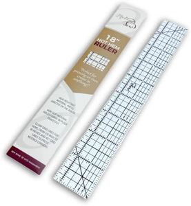 Madam Sew Hot Hem Ruler for Sewing and Quilting – Non-Slip Ironing Hot Ruler and Pleats with Dry or Steam Iron on Quilt Blocks and Clothes - 18” x 2.5” Hem Gauge