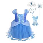 Dressy Daisy Princess Costumes Birthday Fancy Halloween Xmas Party Dresses Up for Baby Girls with Accessories Size 6-12 Months