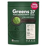 Greens Powder - Made in UK with 37 superfoods - 300g High Dosage Servings - Vegan Gluten Free Greens Powder- Daily Vitamins, probiotics for Gut Health - with KSM-66® Ashwagandha and Lions Mane