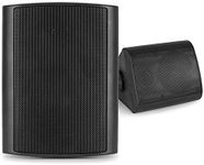 Power Dynamics 2x Black 6.5" Wall Speakers Weatherproof Outdoor Garden Terrace Background Music