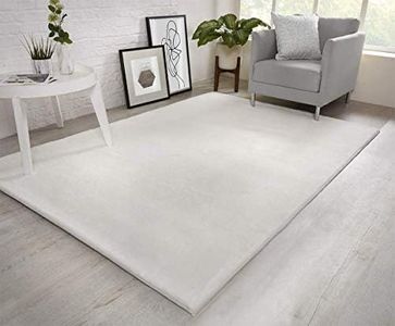 viceroy bedding NATURAL FAUX RABBIT FUR Rug Ultra Soft Plush Extra Large Animal Rugs Living Room Wool Shaggy Fluffy 26mm Thick Pile Height Modern Area Rugs - (White, 120cm x 170cm (4ft x 6ft))