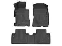 Husky Liners Weatherbeater Floor Mats | Fits 2006-2011 Honda Civic 4-Door | Front & 2nd Row, 3-pc Black - 98411