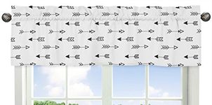 Sweet Jojo Designs Arrow Print Window Treatment Valance for Black and White Fox Collection