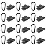 24 Pcs Tarp Clips with Carabiner - Heavy Duty Lock Grip Thumb Screw Camp Tent Clamp Clip for Awnings Outdoor Camping Caravan Canopies Car Covers Swimming Pool Covers with Buckle