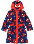 Marvel Spider-Man Dressing Gown For Boys | Kids Superhero Blue Red Pyjamas Bathrobe | Comics Robe Clothing Gift