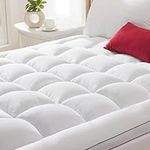 SONORO KATE Mattress Topper, Extra Thick Mattress Protector, Cooling Mattress Pad Cover for Back Pain, Soft Breathable & Plush Down Alternative Filling, 8-21" Deep Deep Pocket (White, Queen(60"x80"))