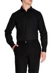 STACY ADAMS Men's 39000 Solid Dress Shirt, Black, 17.5" Neck 34"-35" Sleeve