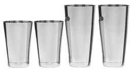 Dynore Stainless Steel Mixing Boston Cocktail Shaker- Set of 4