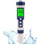 Pool Salt Tester & PH Meter, Hofun Digital Salinity Meter and PH Tester for Pool Saltwater and Drinking Water, 5 in 1 Salinity PH Temp EC and TDS Meter Swimming Pool Hot Tub Spas, High Accuracy