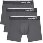 Tommy John Men’s Trunk 4" Underwear, Cool Cotton Underwear with Supportive Contour Pouch, Dry Pima Cotton Blend Soft Breathable Waistband Mens Cotton Boxer Briefs (Iron Grey, XL)