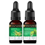 Soulflower Essential Oil Eucalyptus & Peppermint for Moisturizing Skin & Hair, Steam Inhaler, Aromatherapy - 100% Pure, Natural & Undiluted Essential Oil, Pack of 2