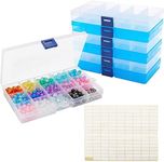 Bright Creations 6 Pack Plastic Jewelry Organizer Box with Labels and Dividers for Custom Organization (7 x 4 x 1 in)