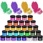 Mica Powder for Epoxy Resin Dye, 30 Color Pigment Powder for Slime Soap Bath Bombs Candle Making Colorant, Cosmetic Pearl Powder for Nails Decor, Makeup, DIY Craft Supplies with Spoons(0.35oz/Jars)