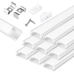 ANTOTEN LED Aluminum Profile,U-Shape LED Aluminum Channel with Diffused Cover,End Caps and Mounting Clips for Led Strip Lights 10pcs 3.3ft/1meter