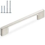 Syngrow 10 Pack Cabinet Pull Handles 5 Inch (128mm) Hole Centers Brushed Nickel Kitchen or Bathroom Cabinet Door Handles Drawer Pulls and Dresser Knobs for Cupboard Furniture Hardware SG1910-128-SN-10