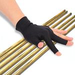 T-best Men Women Billiard Gloves Snooker Cue Shooter Pool Gloves Left Hand Open Three Finger Spandex Glove Fingerless Gloves Black