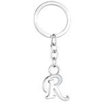 Mundkar Stainless Steel Alphabet Keychains For Men And Women (Rsilver)