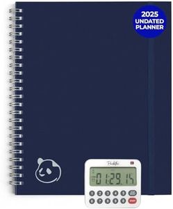 Panda Planner Ultimate 6-Month Productivity Planner with Focus Timer – Undated Spiral Planner with Monthly, Weekly & Daily Pages for Goal Setting, Gratitude & Habit Tracker �– Navy