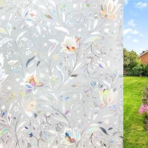 NINETREX Window Privacy Film，Stained Glass Window Film，3D Decorative Covering Clings for Glass Window，No Glue Sticker Self-Adhesive Anti-UV Vinyl Static Cling Decal for Home Office，90x200cm