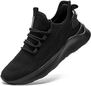 ZMBCYG Womens Shoes Running Walking Slip On Lightweight Breathable Sport Sneakers Lace Up Gym Tennis All_Black,Women,Size10