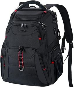 EMPSIGN Travel Laptop Backpack 17.3 Inch, Extra Large Laptop Backpack for Men, Water Resistant Work Business Laptop Bag with USB Charging Port, Computer Rucksack for Men Women College School Black