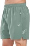 NORTHYARD Men's Athletic Running Shorts 5" Quick Dry Lightweight with Zip Pockets Gym Workout Active LODENFROST 2XL