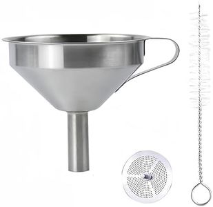 Funnel Filter Kit, Wanfoou Stainless Steel Kitchen Funnel with Removable Strainer/Filter for Transferring of Liquid, Fluid, Dry Ingredients & Powder