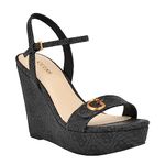 GUESS Women's Himifia Wedge Sandal, Black 001, 7 UK