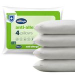 Silentnight Anti Allergy Pillows 4 Pack - Medium Support Anti-Bacterial Pillows for Side, Back and Front Sleepers - Allergy UK Approved Fibres - Pack of 4 - Standard Size
