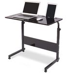 Duramex (TM) Adjustable Rolling Mobile Table 31.4" Portable Laptop Computer Stand Desk Cart Tray, Black