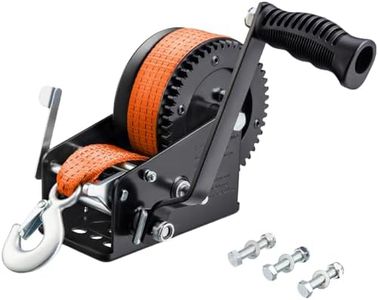 KROAK Heavy Duty Boat Trailer Winch 3500lbs Orange - 2-Way Ratchet with 4:1/8:1 Gear Ratio, 33 FT Strap - Portable Hand Crank Winch for Boat, Trailer, Truck, RV, ATV, Jet Ski