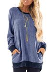 iChunhua Ladies Sweatshirt Size 10 Flattering Tops for Women UK Blue XL