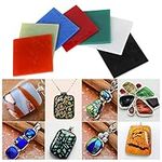 Fusing Glass for Microwave Kiln, 7 Colors Square Glass Sheet for Microwave Kiln Fusing Supply DIY Jewelry Making Accessories