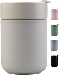 SYFCFJT Ceramic Coffee Mug with Lid, Reusable Insulated Ceramic Cute Travel Mug with Silicone Sleeve, 10 Ounces, Anti Slip Coffee Cup for Office Home Traveling Portable and Dishwasher Safe (gray)