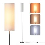 Homuserr Floor Lamp, Floor Lamp for Living Room Dimmable & 3 Color Temperatures, Foot Switch Control 9W LED Modern Standing Lamp with Lampshade, Reading Lamp for Bedroom Living Room Office Decor,White