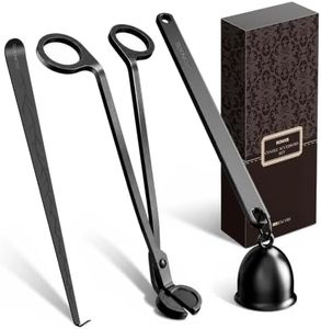 RONXS 3 in 1 Candle Accessory Set, Candle Wick Trimmer Cutter, Candle Snuffer Extinguisher, Wick Dipper with Gift Package for Candle Lover (Black)