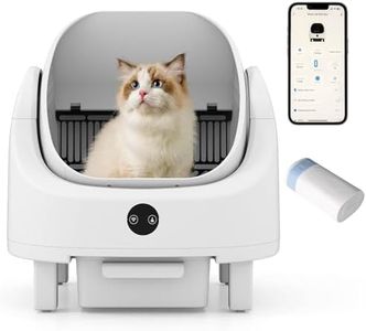Costway Self-Cleaning Open-Top Cat Litter Box for Indoor Cats, Large Capacity Electric Automatic Kitten Litter Box with APP Control, Odor-Free, Safety Sensors, Low-Noise, Include Trash Bags