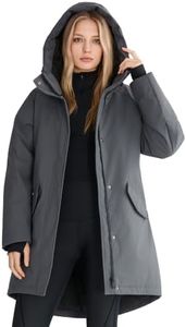 Orolay Women's Winter Parka Coat Hood Windproof Puffer Jacket Gray X-Large
