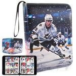 Hockey Card Binder 9 Pocket - Holds 900 Cards with 50 Removable Sleeves, Zipper Closure, Trading Card Binder for Teens - Ideal Gift for Boys & Girls (9-Pocket)