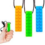 Gafly BPA Free (3 Pack) Chew Necklaces for Sensory Kids Integration with Autism and ADHD - Large Chewy Necklace Sensory for Oral Motor, Simulation & Biting Needs - Durable Food Grade Chewing Necklace