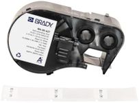 Brady Self-Laminating Vinyl Pre-Sized Labels for Label Printer BMP41/BMP51/BMP53/M511-180 Self Adhesive Printer Labels - Black on White, Transparent (19,05 mm (W) x 38,10 mm (H)) - M4-90-427