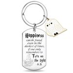 ichrati Harry Gifts Women Men Stuff, Personalized Wizardry Keychain for Teen Girls Boys, Inspirational A.D. Quotes Keepsakes, Silver, 5