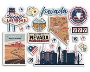 A5 Sticker Sheet Nevada Landmarks Vinyl Stickers - Vegas America States USA American Airport Stamps Skyline Flag Map Travel Holiday Scrapbooking City Luggage #79192