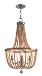 Kenroy Home 93133BS Regas 3 Lt Wood Bead Chandelier