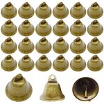 Hocansen 36 PCS Vintage Bronze Mini Jingle Bells, Craft Bells Decoration Bell for Christmas, Hallowmas, Wedding, Doors, Dog Collar