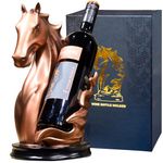 YINGAVERSAI Wine Bottle Holder Wine Racks Tabletop Horse Statue as Home Kitchen Wine Cellar Decorative Storage Organizer, Whimsical Decor Horse Decor Horse Wine Lovers Gifts for Women (Bronze)